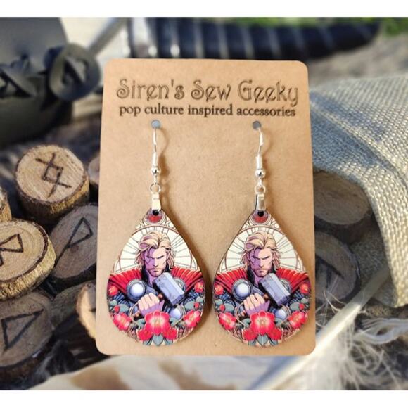 Thor Marvel MCU Disney Comic Earrings - Picture 1 of 3